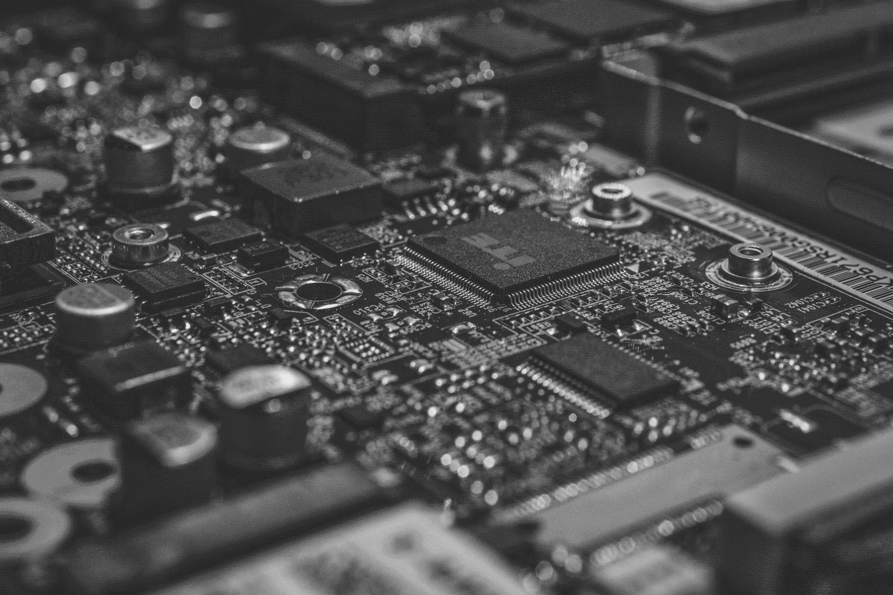 Macro view of precision electronic circuitry